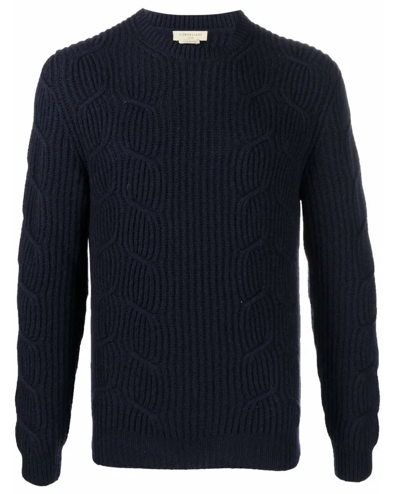 Corneliani Pullover mit Zopfmuster Blau