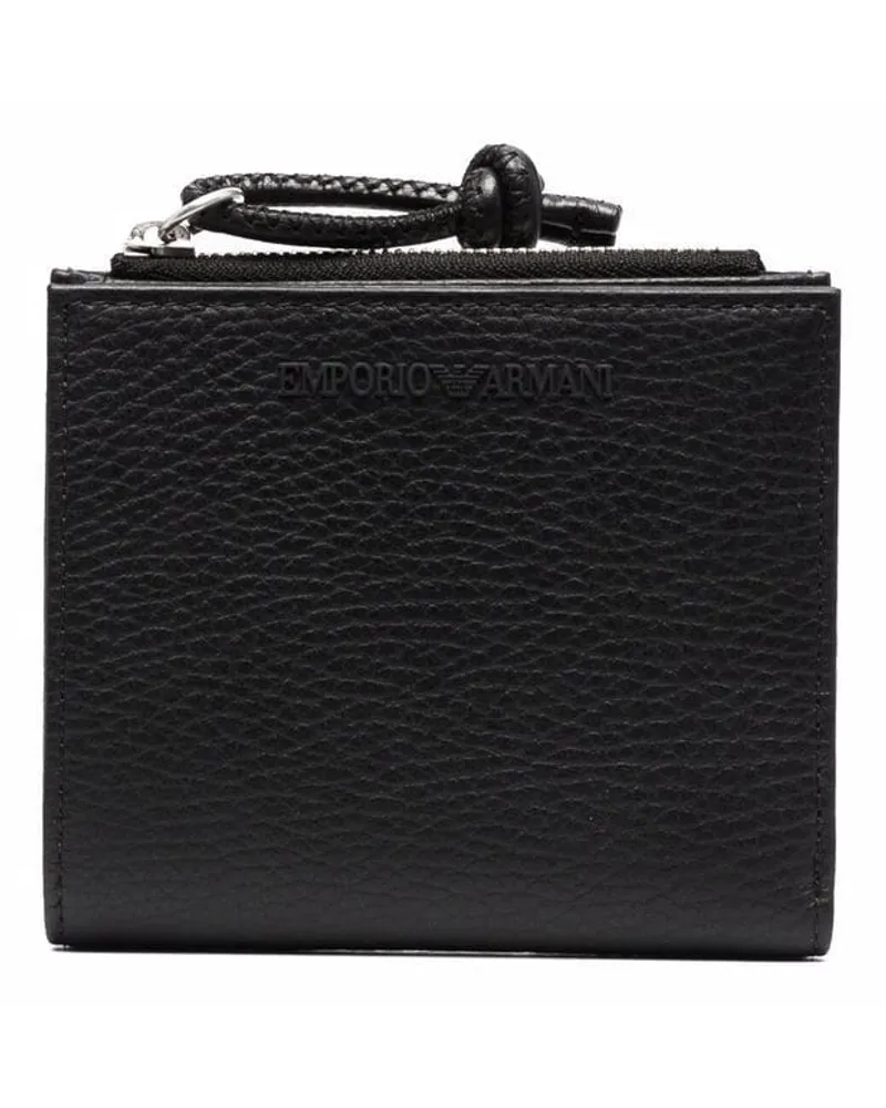 Emporio Armani Portemonnaie aus strukturiertem Leder - Schwarz Schwarz