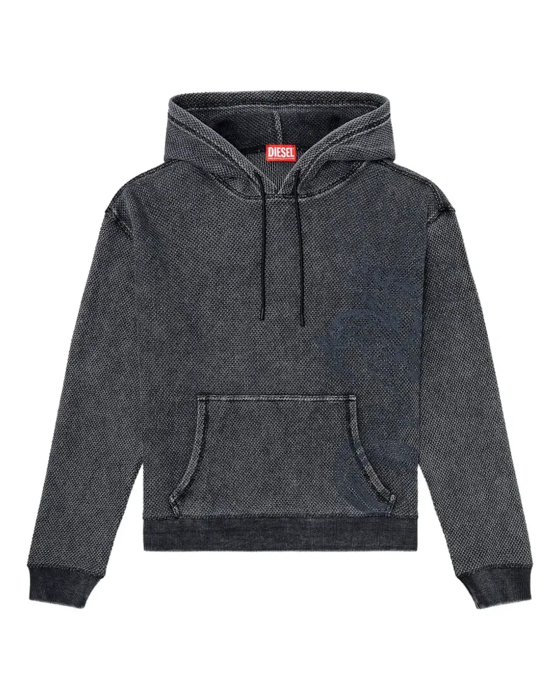 Diesel jacquard-mesh drawstring cotton hoodie - Grau Grau