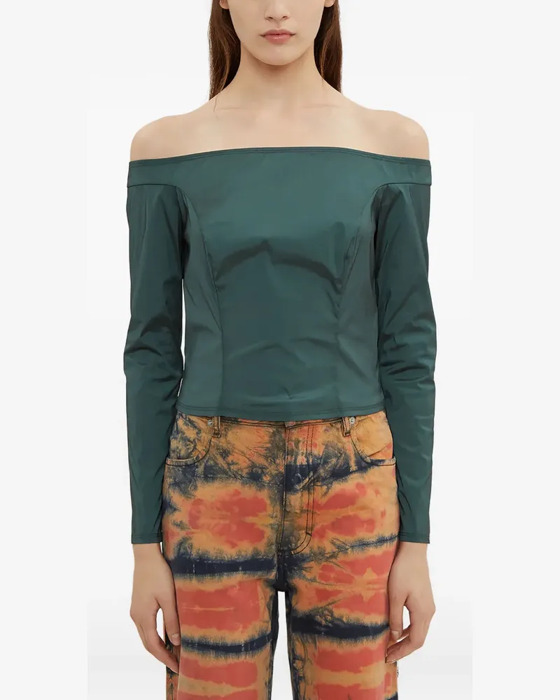 Eckhaus Latta Bardot-neck corset blouse - Grün Grün