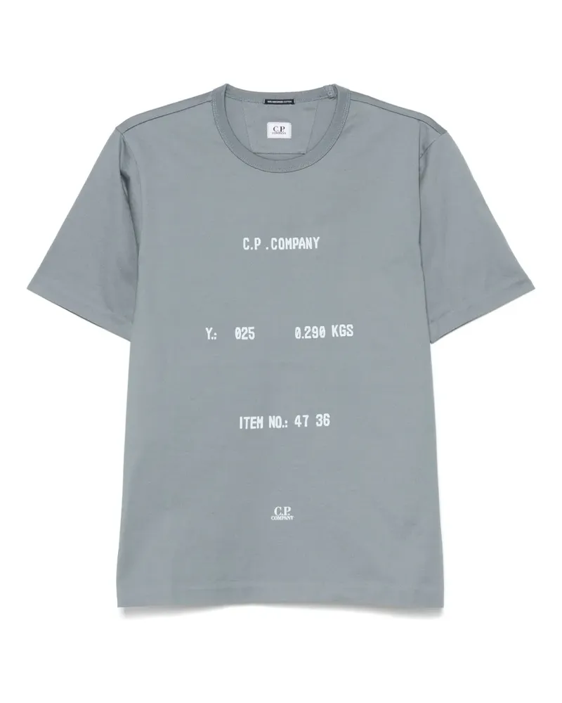 C.P. Company T-Shirt mit typografischem Logo - Blau Blau
