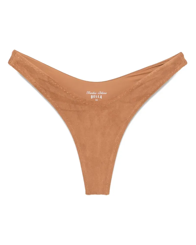 Frankies Bikinis x Bella Hadid Full Moon Bikinihöschen aus Wildleder - Braun Braun