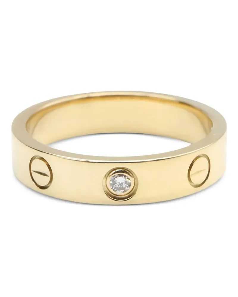 Cartier 2010s 18kt Mini Love Gelbgoldring mit Diamant Gold