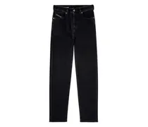 Gerade Jeans mit hohem Bund - Schwarz