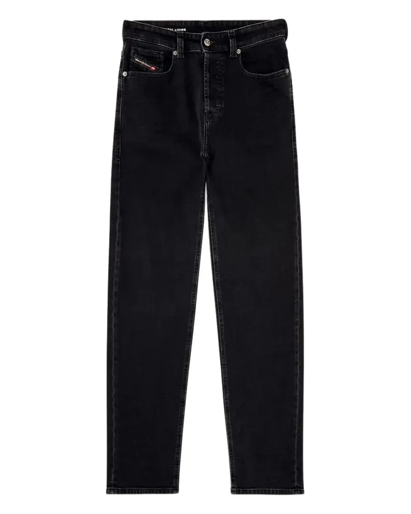 Diesel Gerade Jeans mit hohem Bund - Schwarz Schwarz