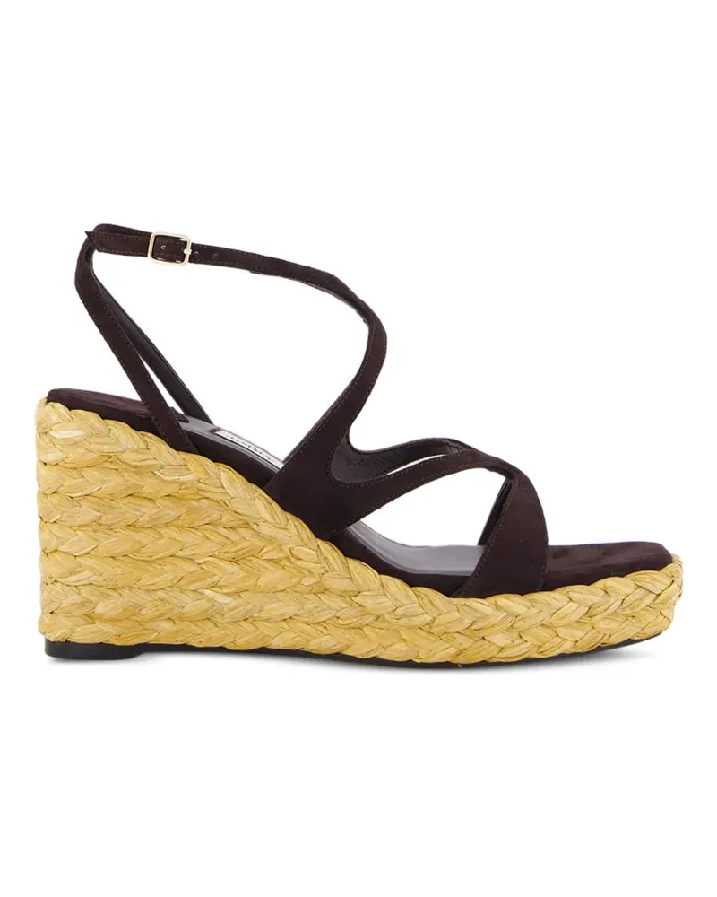 Jimmy Choo Ayla Wedge-Sandalen aus Raffiabast - Braun Braun