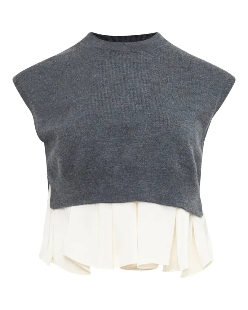3.1 phillip lim layered peplum-hem sweater - Grau Grau