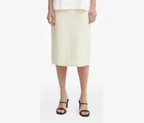 Midirock mit aufgestickter Tasche - Nude