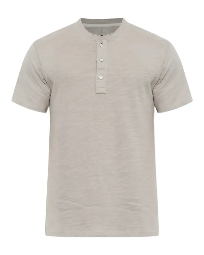 Rag & Bone Henley-T-Shirt mit ungesäumten Kanten - Grau Grau