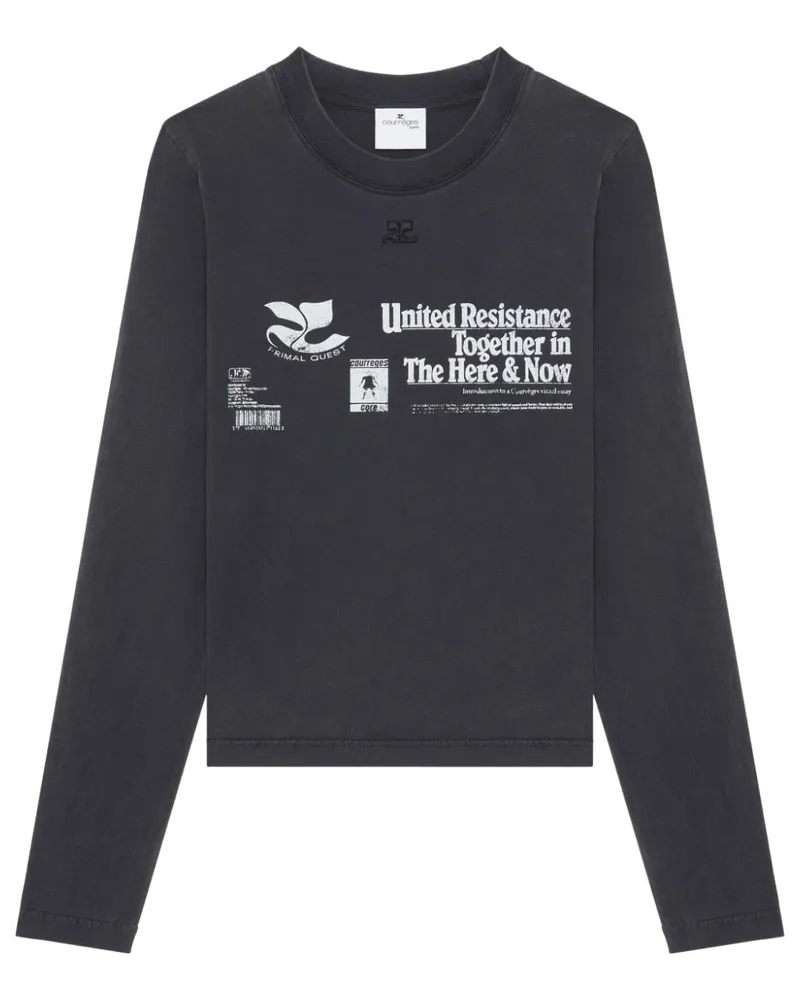 Courrèges Klassisches Langarmshirt - Grau Grau