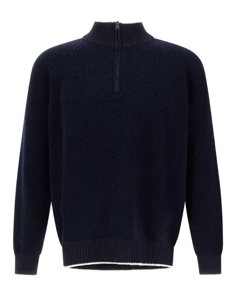 Herno Pullover mit kurzem Reißverschluss - Blau Blau