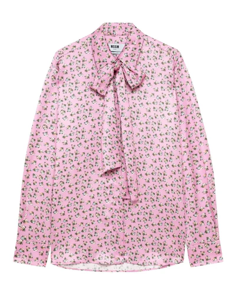 MSGM Schluppenhemd mit Print - Rosa Rosa