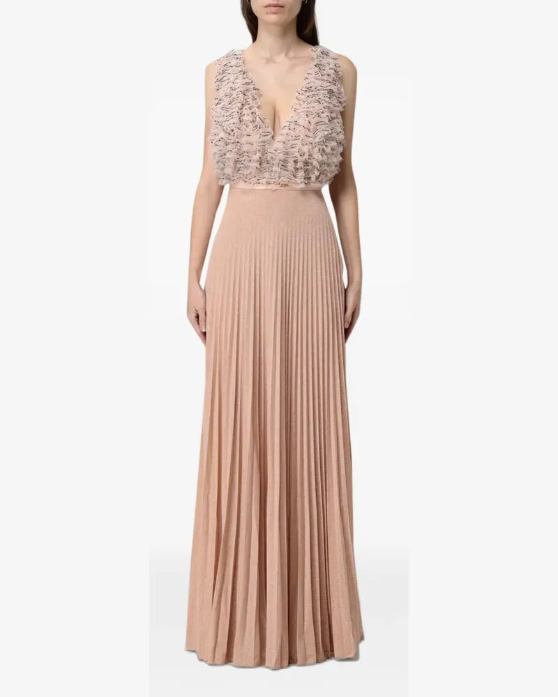 Elisabetta Franchi ruffled-bodice maxi dress - Rosa Rosa