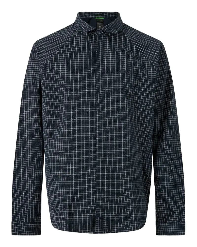 HUGO BOSS Hemd mit Gitter-Print - Blau Blau
