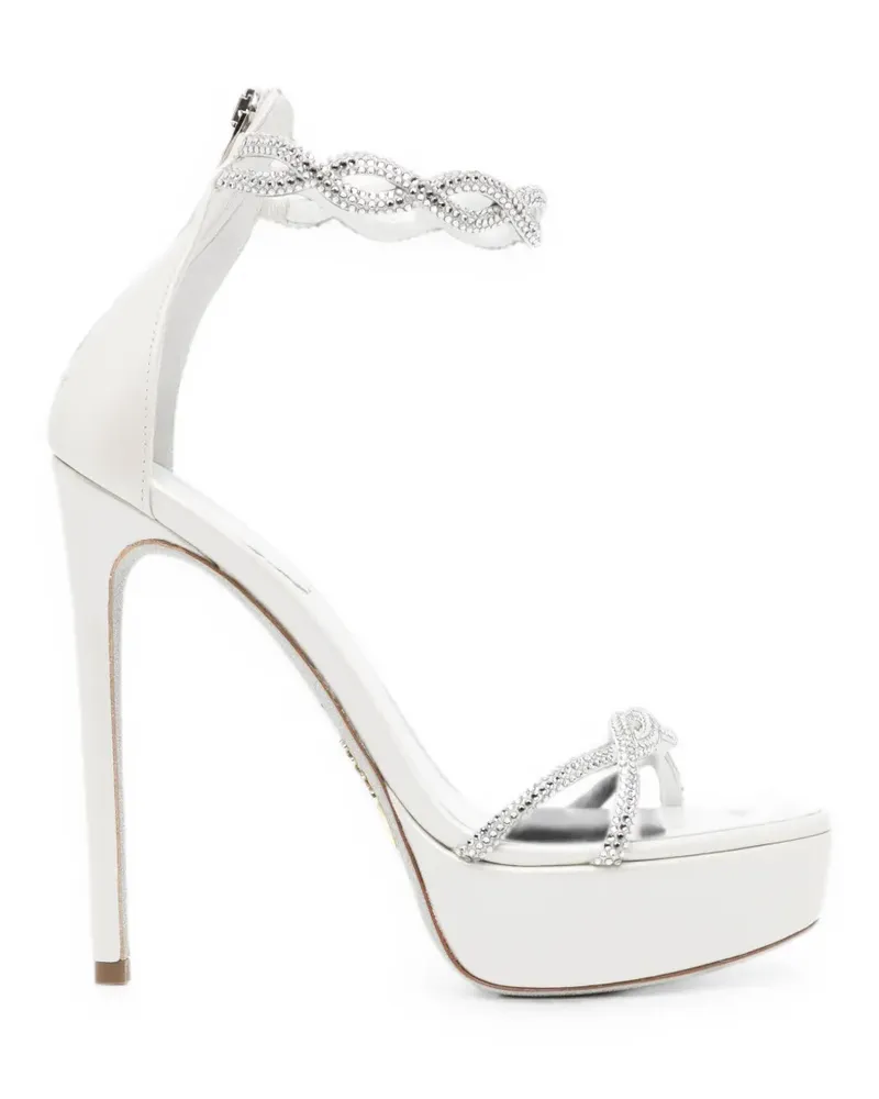René Caovilla 130mm Braid Fondant sandals - Weiß Weiß