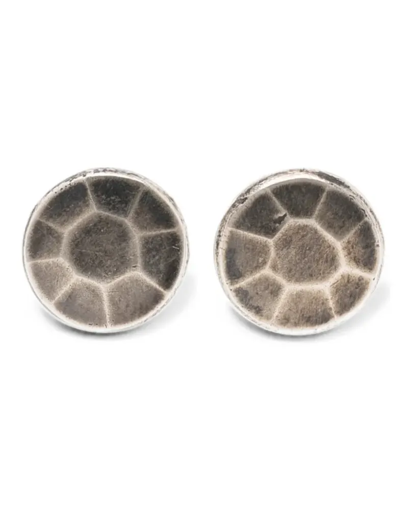 WERKSTATT:MÜNCHEN hammered faceted-stud earrings - Silber Silber