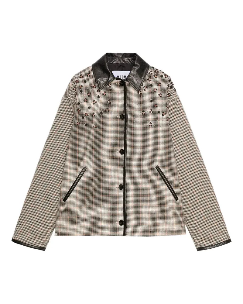MSGM Karierter Mantel - Nude Nude