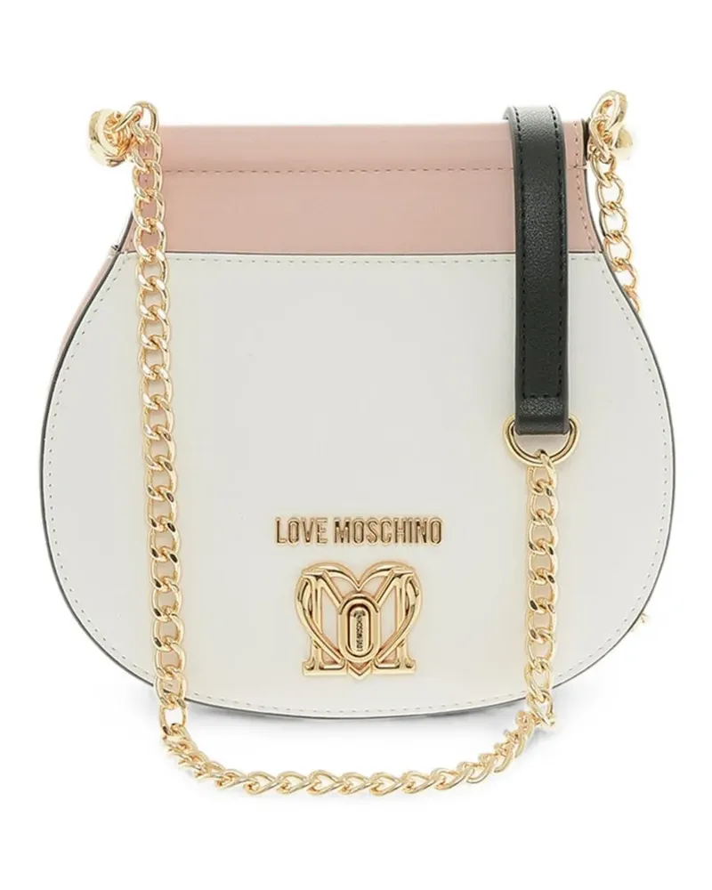 Moschino logo-plaque shoulder bag - Weiß Weiß