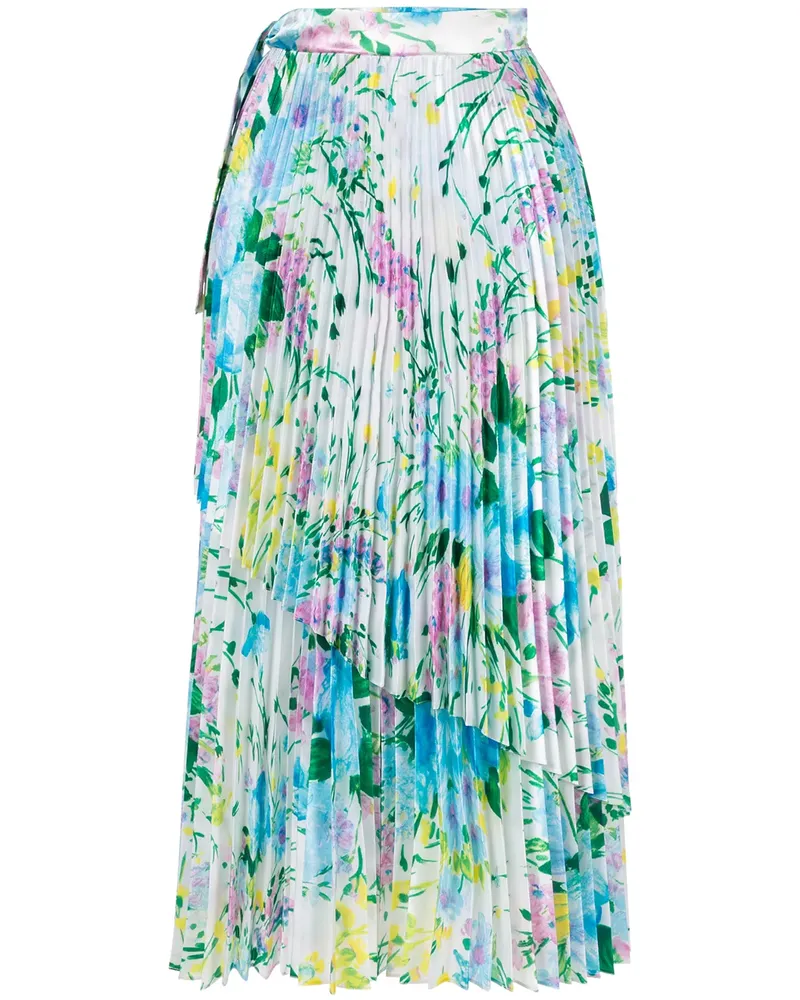 Richard Quinn Plisseerock mit Blumenmuster - Blau Blau