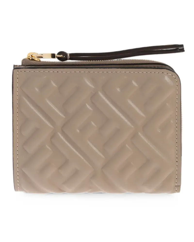 Fendi Baguette FF-embossed leather wallet - Nude Nude