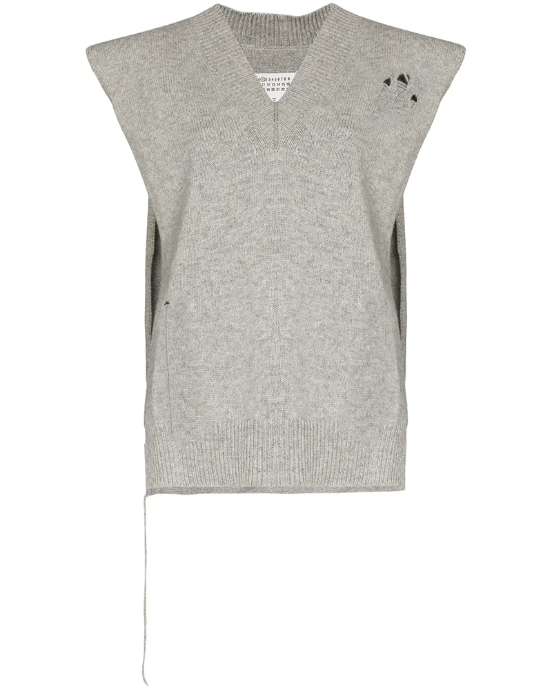 Maison Margiela Gerippter Pullunder - Grau Grau