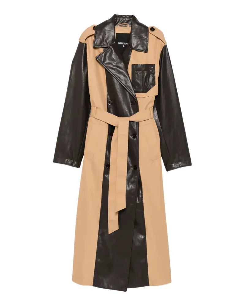 Patrizia Pepe panelled double-breasted coat - Nude Nude