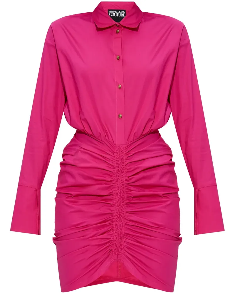 Versace Jeans Gerafftes Hemdkleid - Rosa Rosa