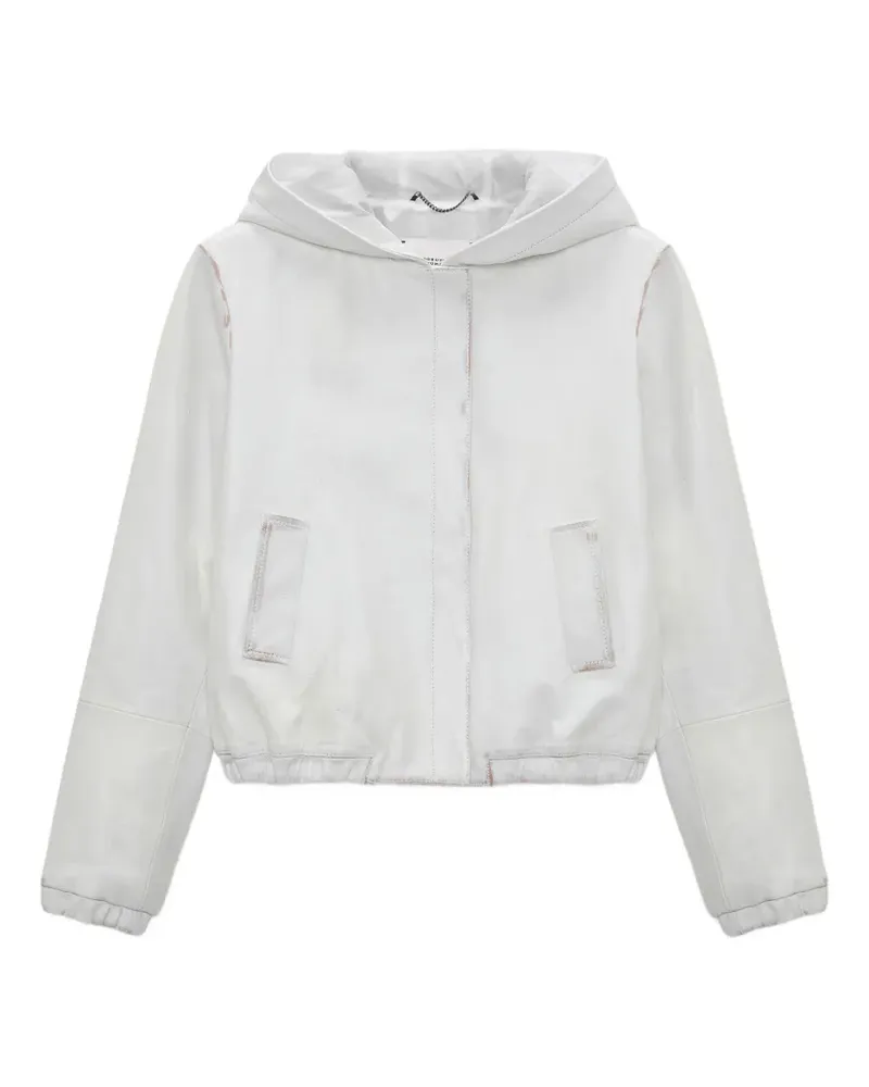 Dorothee Schumacher Sleek Statement hooded leather jacket - Weiß Weiß