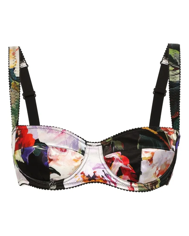 Dolce & Gabbana Balconette-BH mit Blumen-Print - Schwarz Schwarz