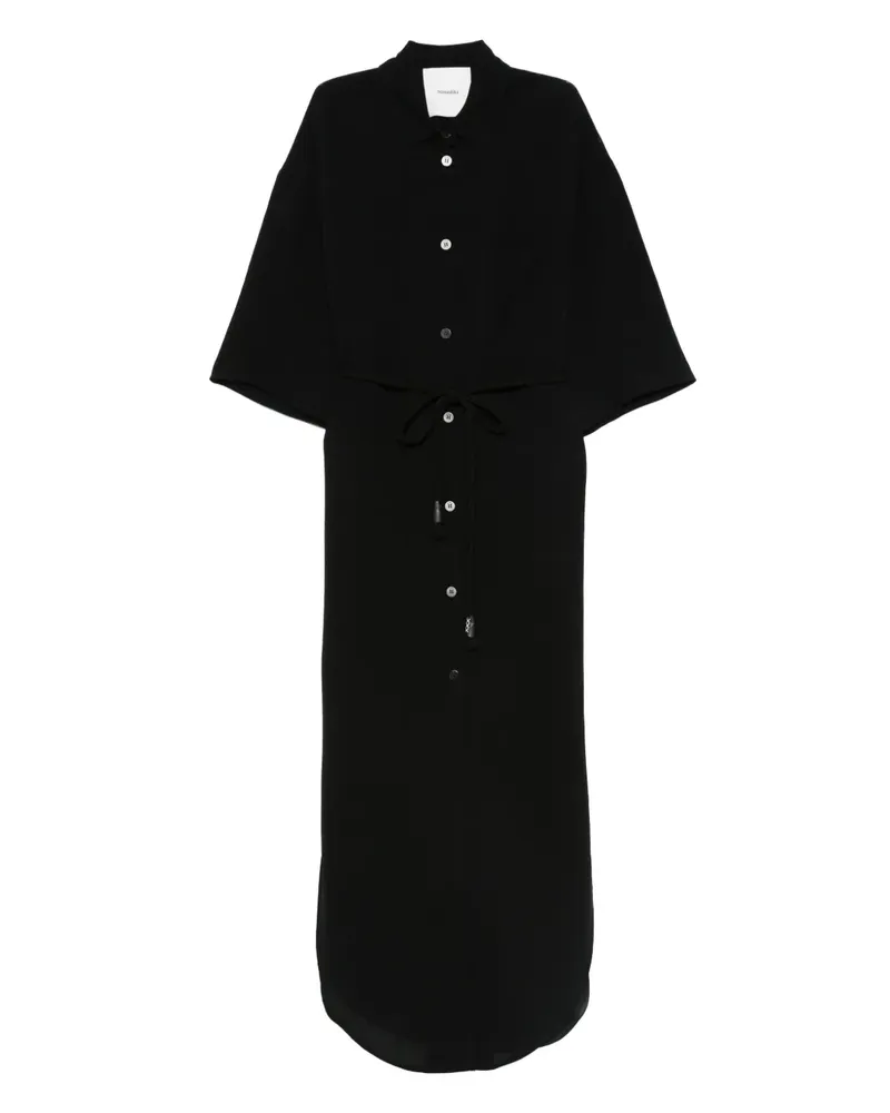 Nanushka Hemdkleid mit Gürtel - Schwarz Schwarz