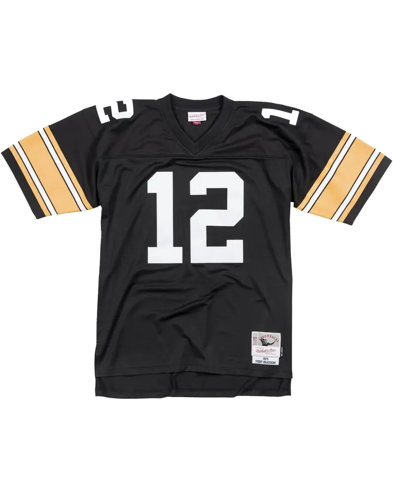 Mitchell & Ness 1976/77 Terry Bradshaw Pittsburgh Steelers Legacy "Black" Trikot - Schwarz Schwarz