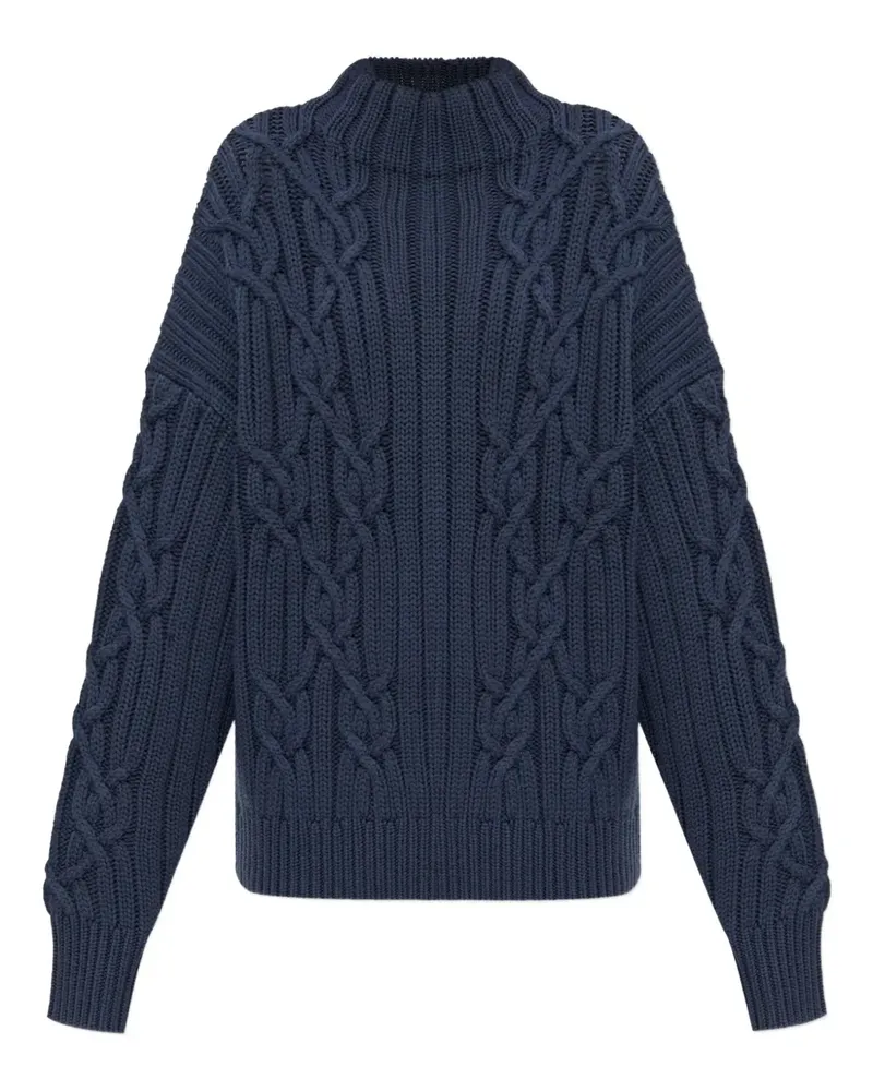 IRO Novani Stehkragen-Pullover mit Zopfmuster - Blau Blau