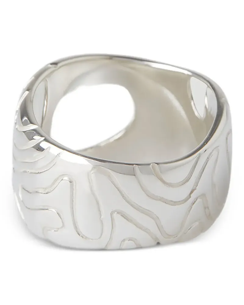 octi cut-out detail ring - Silber Silber
