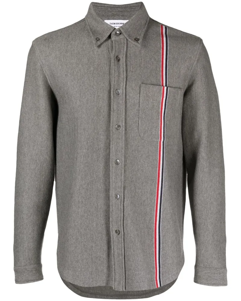 Thom Browne Hemdjacke mit RWB-Streifen - Grau Grau