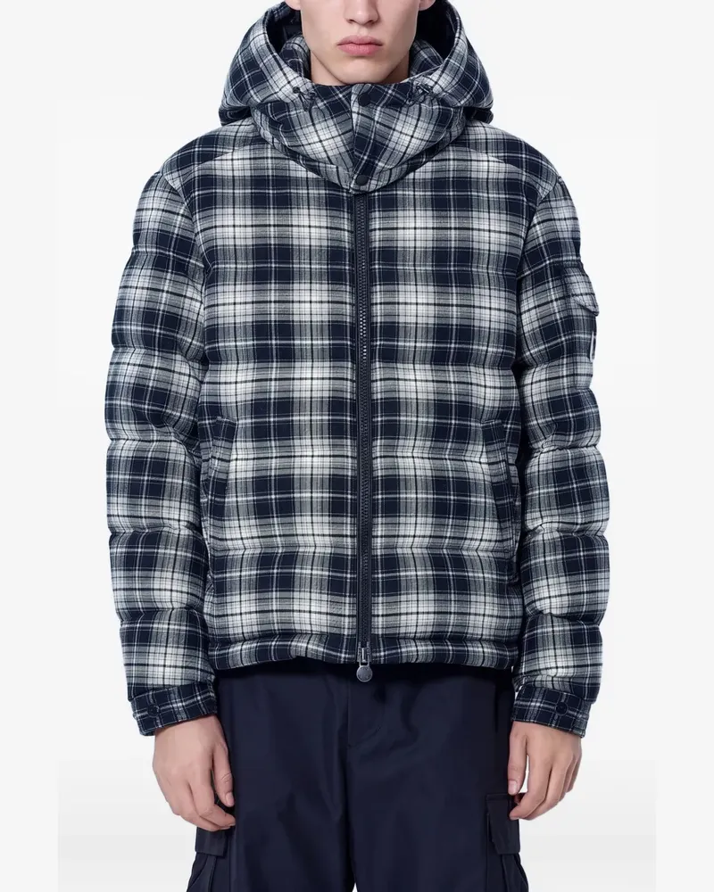 Moncler Airor check-pattern hooded puffer jacket - Schwarz Schwarz