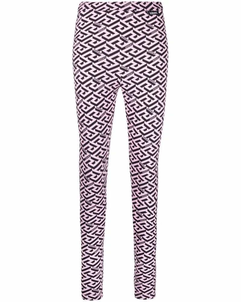 Versace Leggings mit "La Greca"-Print - Rosa Rosa