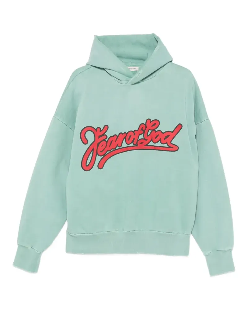 Fear of God logo-print hoodie - Grün Grün