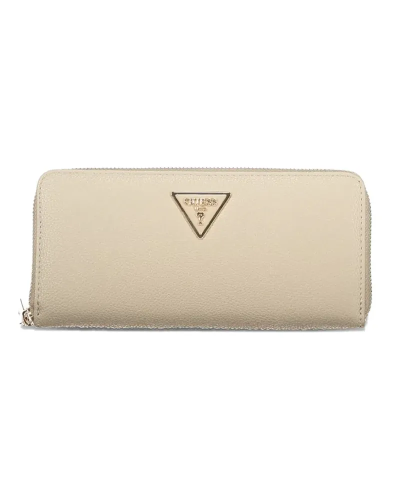 Guess logo-plaque grained wallet - Nude Nude