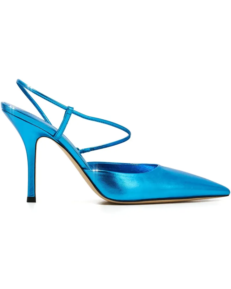 Paris Texas 95mm Anita pointed leather pumps - Blau Blau