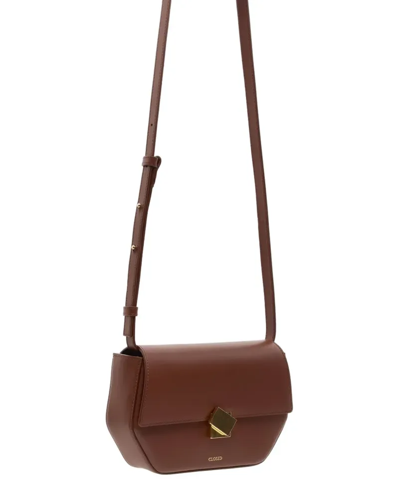 Closed Schultertasche aus Leder - Braun Braun