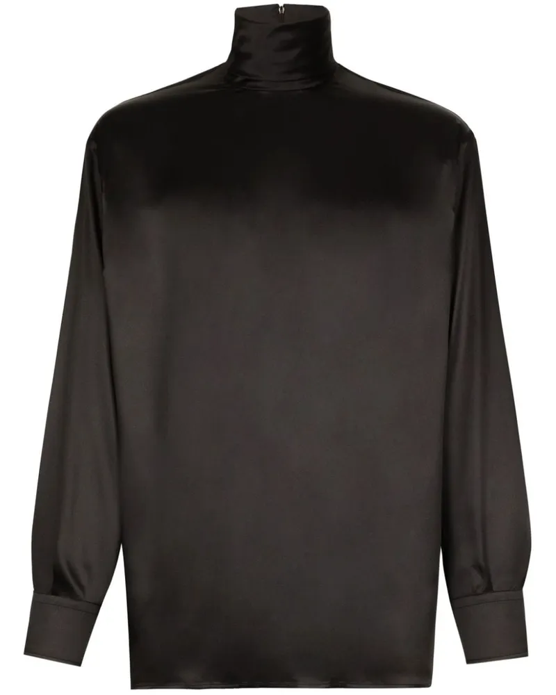 Dolce & Gabbana Hemd mit Stehkragen - Schwarz Schwarz