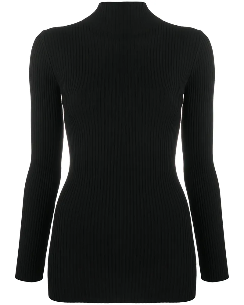 Wolford Gerippter Rollkragenpullover - Schwarz Schwarz