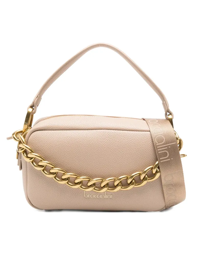 Braccialini chain strap satchel - Nude Nude