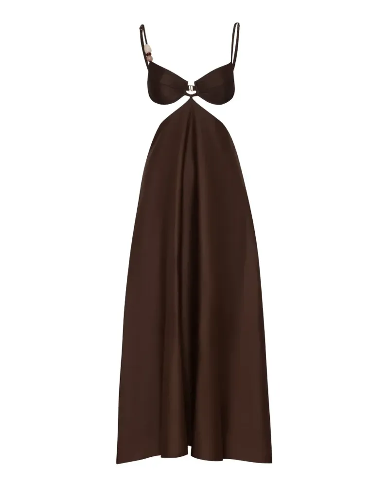 Baobab Collection Kalina Maxikleid mit Balconette-Ausschnitt - Braun Braun