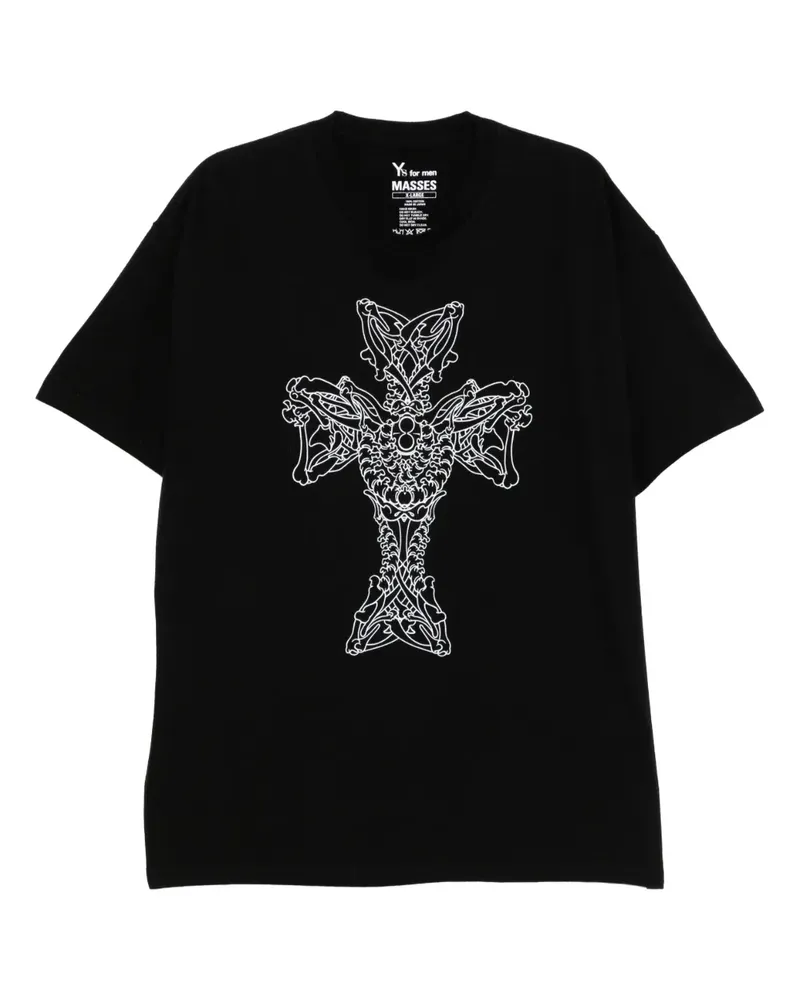 Yohji Yamamoto for Men × MASSES T-Shirt mit Print - Schwarz Schwarz