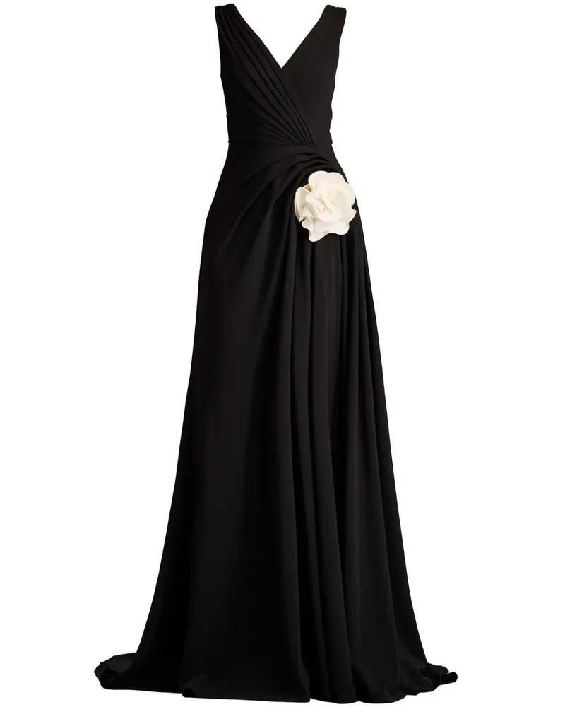 Tadashi Shoji Port Kleid mit Falten - Schwarz Schwarz