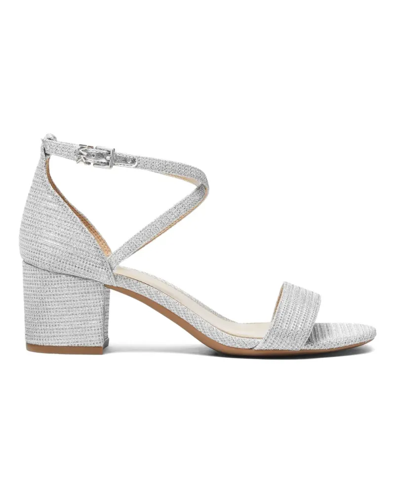 Michael Kors 57mm Serena Flex crossover-strap heeled sandals - Silber Silber