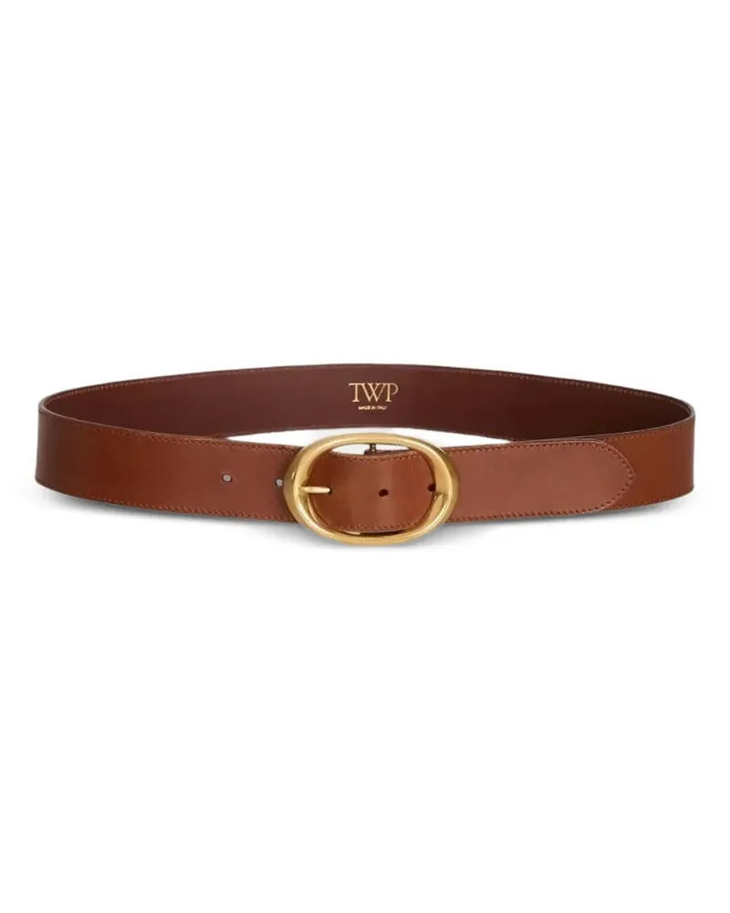 TWP oval-buckle leather belt - Braun Braun