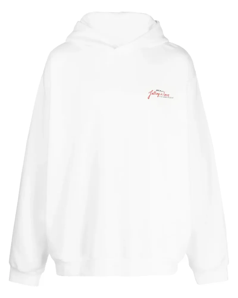Marni Hoodie mit Herz-Print - Weiß Weiß