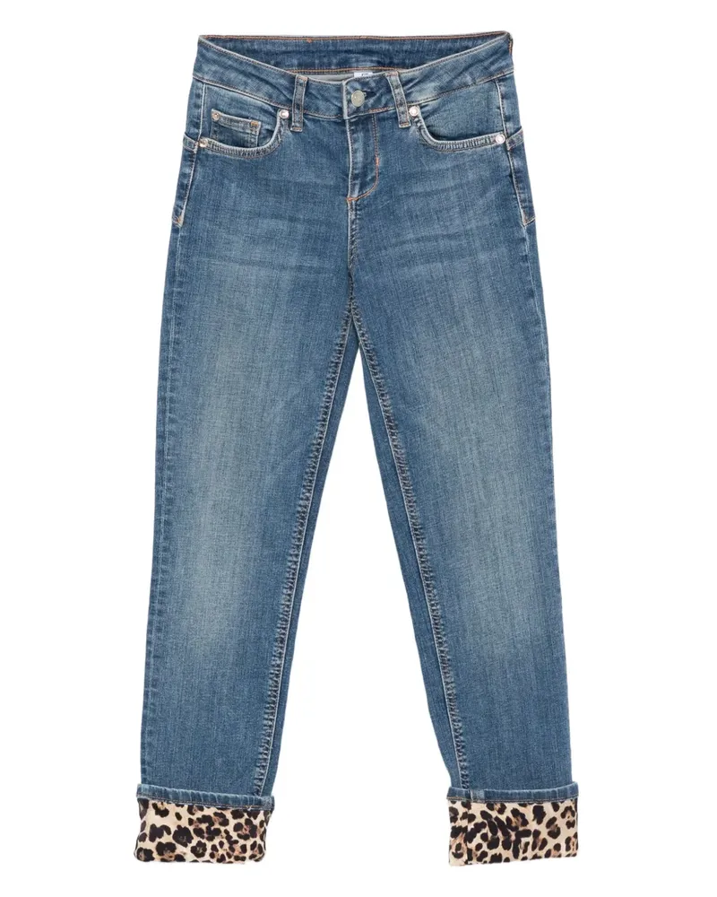 Liu Jo Jeans mit Leoparden-Bündchen - Blau Blau